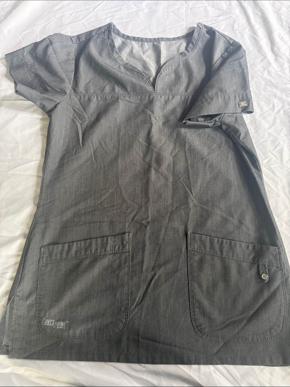 Grey's Anatomy Charcoal Gray Women's Scrub Top & Pants Set Small/Small Petite - Picture 4 of 4